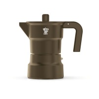 Кавоварка гейзерна Pezzetti Solidexpress емальована, 1 чашка, для приготування кави дома, коричнева