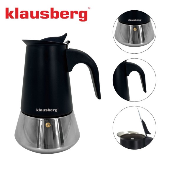 Кавоварка гейзерна Klausberg KB-7844, 200 мл, для приготування еспресо на 3 чашки