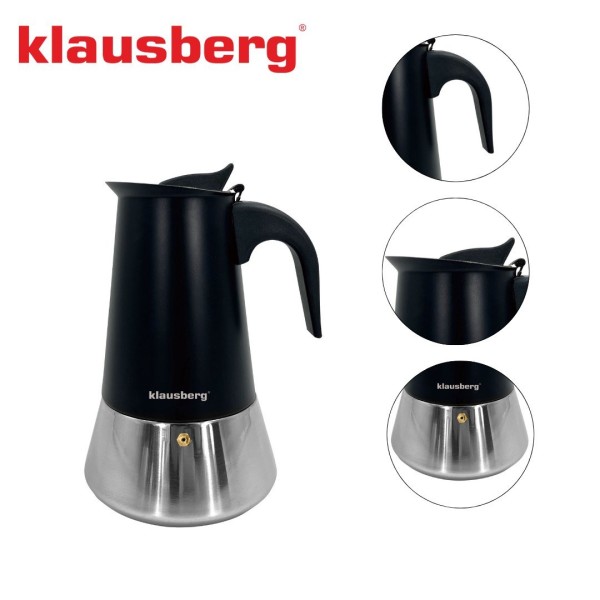 Кавоварка гейзерна Klausberg KB-7845, 300 мл, 6 чашок для приготування еспресо