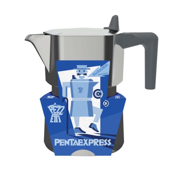 Kawiarka PEZZETTI PENTAEXPRESS aluminiowa 3 filiżanki srebrna do ekspresu kawowego