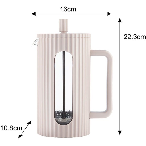 Заварник для кави та чаю Klausberg KB-7754 скляний French press 1000 мл бежева