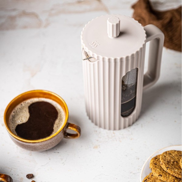 Заварник для кави та чаю Klausberg KB-7754 скляний French press 1000 мл бежева