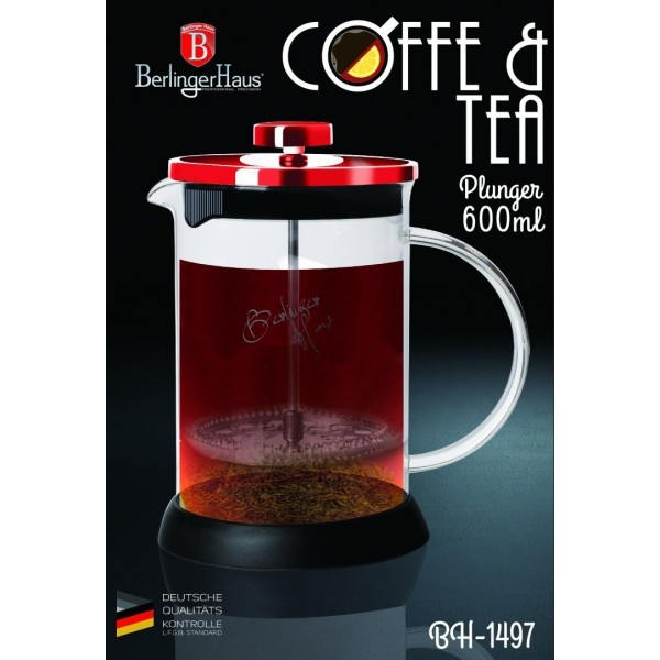 Zaparzacz do herbaty Berlinger Haus Metallic Burgundy Line 600 ml BH-1497 do kuchni