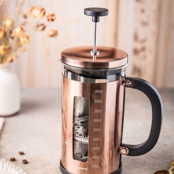 Zaparzacz do kawy i herbaty Klausberg KB-7740 French Press 1,0L różowe złoto