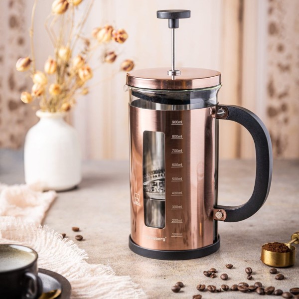 Zaparzacz do kawy i herbaty Klausberg KB-7740 French Press 1,0L różowe złoto