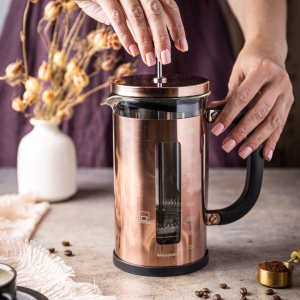 Zaparzacz do kawy i herbaty Klausberg KB-7740 French Press 1,0L różowe złoto