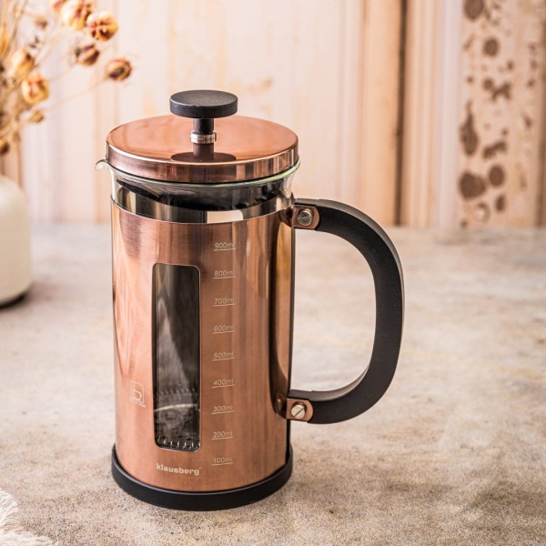Zaparzacz do kawy i herbaty Klausberg KB-7740 French Press 1,0L różowe złoto