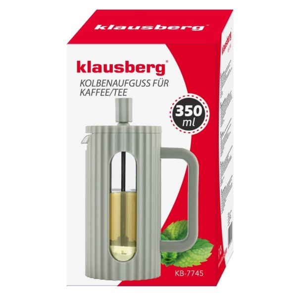 Заварник для кави і чаю Klausberg KB-7745, скляний French press 350 мл зелений