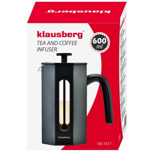 Заварник для кави та чаю Klausberg KB-7677 French Press 0,6 л для приготування в домашніх умовах