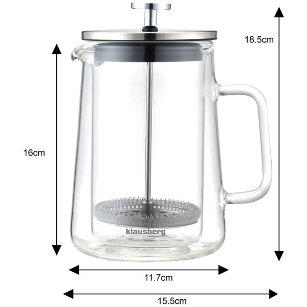 Zaparzacz do kawy i herbaty Klausberg KB-7685 French Press 0,60L do domu i biura