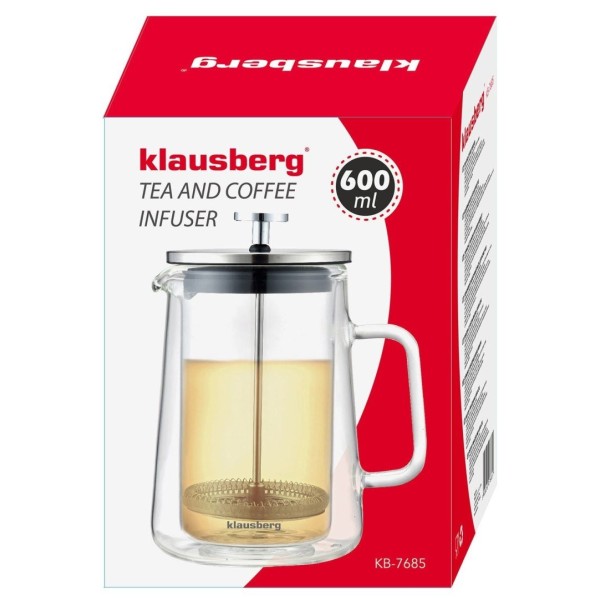 Zaparzacz do kawy i herbaty Klausberg KB-7685 French Press 0,60L do domu i biura