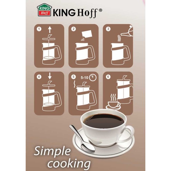 Zaparzacz do herbaty KiNGHOFF KH-1398 600ml na zioła i liściaste herbaty