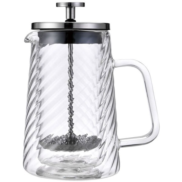 Заварник для кави і чаю Klausberg KB-7764 скляний French press 1000 мл срібний