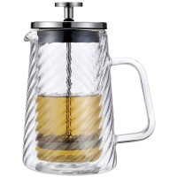 Заварник для кави і чаю Klausberg KB-7764 скляний French press 1000 мл срібний