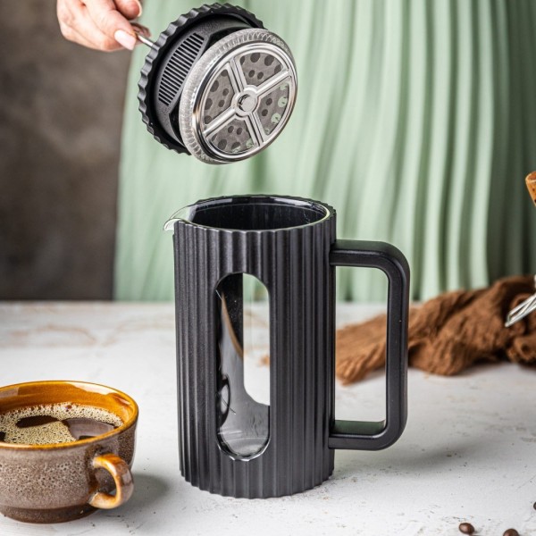 Zaparzacz do kawy i herbaty Klausberg KB-7746 szklany french press 600 ml czarny
