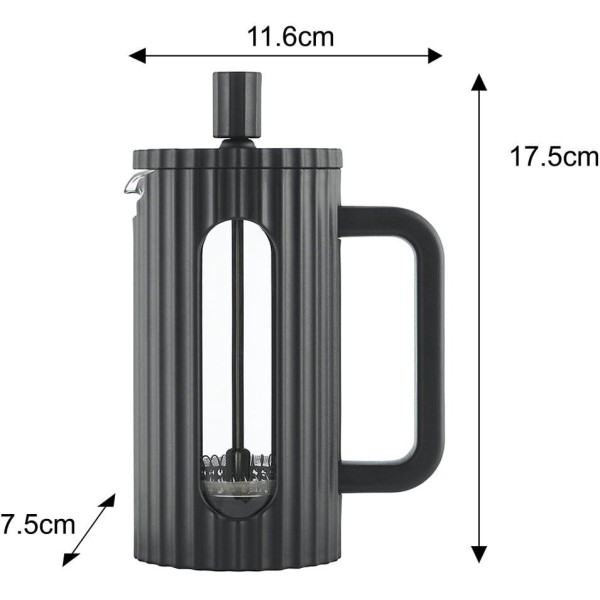Заварник для кави і чаю Klausberg KB-7741 скляний French press 350 мл чорний