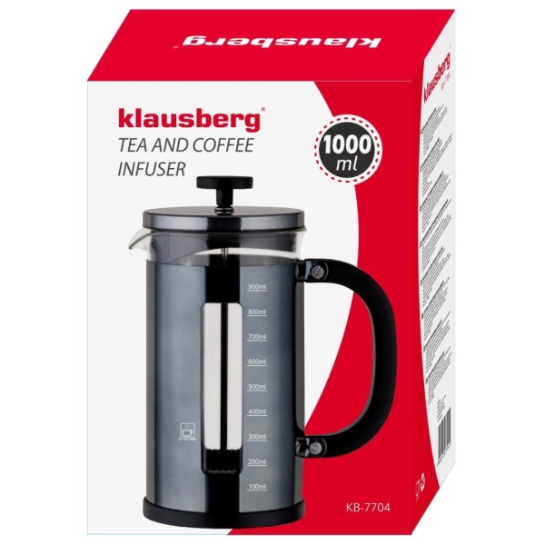 Заварник для кави і чаю Klausberg KB-7704 French press 1,0 л для приготування напоїв