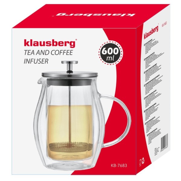 Заварник для кави і чаю Klausberg KB-7683 French press 0,6 л для приготування напоїв