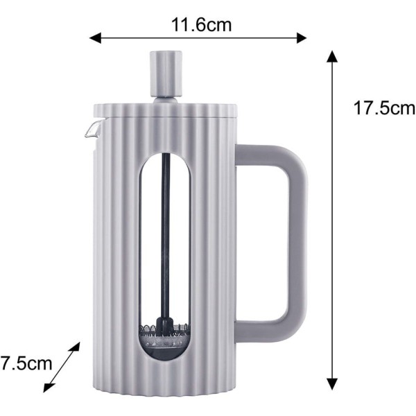 Заварник для кави та чаю Klausberg KB-7742, скляний French press 350 мл, сірий