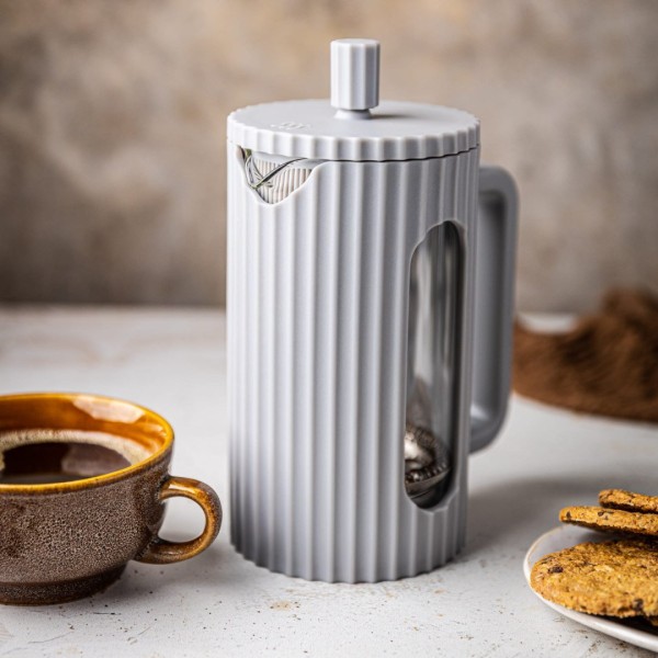 Заварник для кави та чаю Klausberg KB-7742, скляний French press 350 мл, сірий