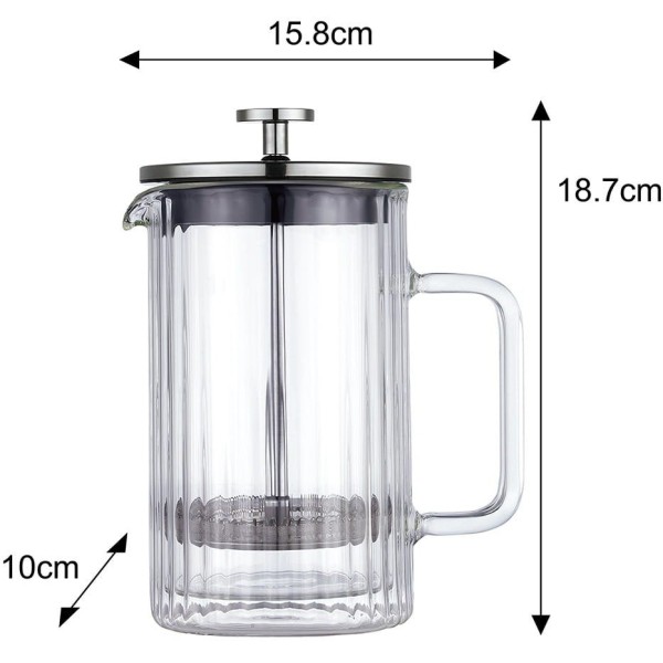 Zaparzacz do kawy i herbaty Klausberg KB-7757 szklany 600 ml french press srebrny