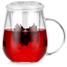 Заварювач-кубок, KUBEK, SZKLANY 530 ml з фільтром і кришкою — для заварювання чаю та кави (530 мл)