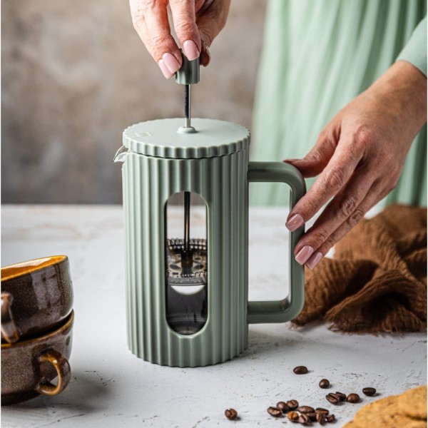 Zaparzacz do kawy i herbaty Klausberg KB-7750 szklany french press 600 ml zielony