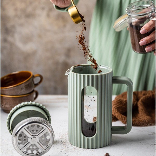 Zaparzacz do kawy i herbaty Klausberg KB-7750 szklany french press 600 ml zielony