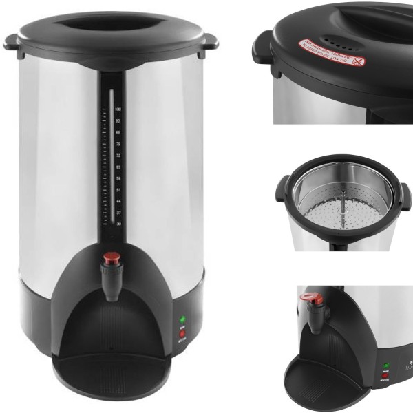 Perkolator do kawy i herbaty stalowy 16L podwójne ścianki 230V