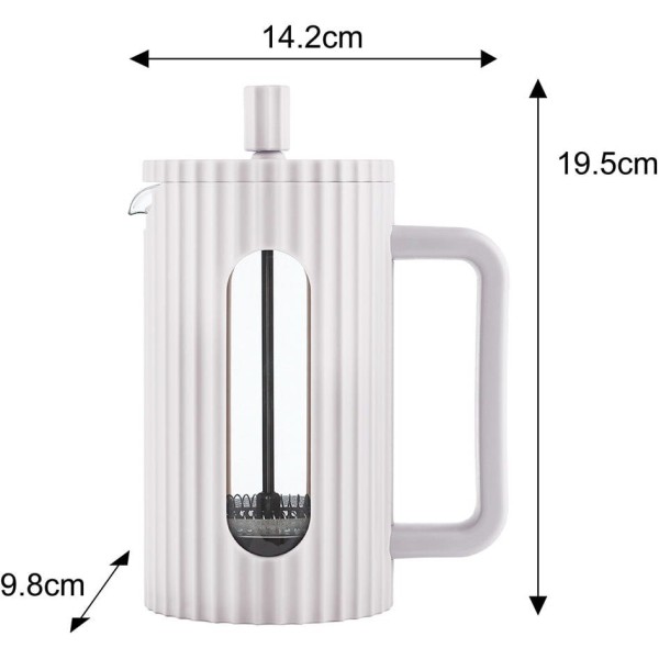 Заварник для кави та чаю Klausberg KB-7748 скляний French Press 600 мл кремовий