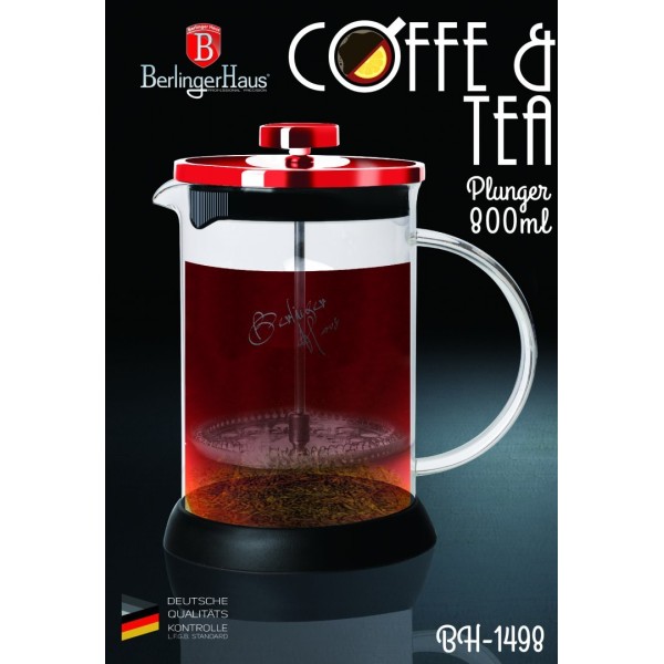 Zaparzacz do herbaty Berlinger Haus Metallic Burgundy Line 800 ml BH-1498