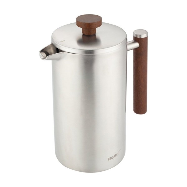 Френч-прес, Kinghoff KH-1995, сталевий 1 л — для приготування кави та чаю руками