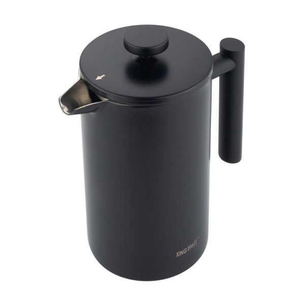 Френч-прес Kinghoff KH-1996, сталевий 1 л — для приготування кави та чаю вдома чи в офісі