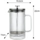 Заварник для кави та чаю Klausberg KB-7758 French Press 1000 мл скляний срібний