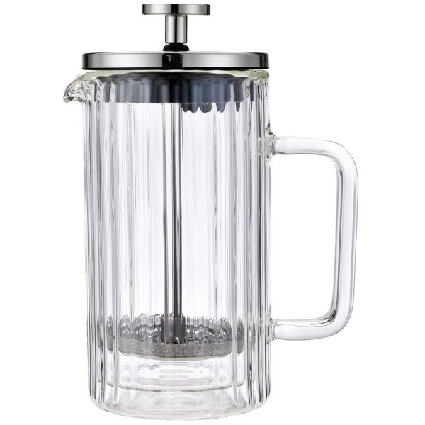 Заварник для кави та чаю Klausberg KB-7758 French Press 1000 мл скляний срібний