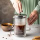 Заварник для кави та чаю Klausberg KB-7758 French Press 1000 мл скляний срібний