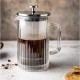Заварник для кави та чаю Klausberg KB-7758 French Press 1000 мл скляний срібний