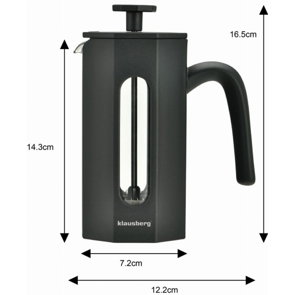 Заварник для кави та чаю Klausberg KB-7676 French press 0,35 л для приготування свіжих напоїв