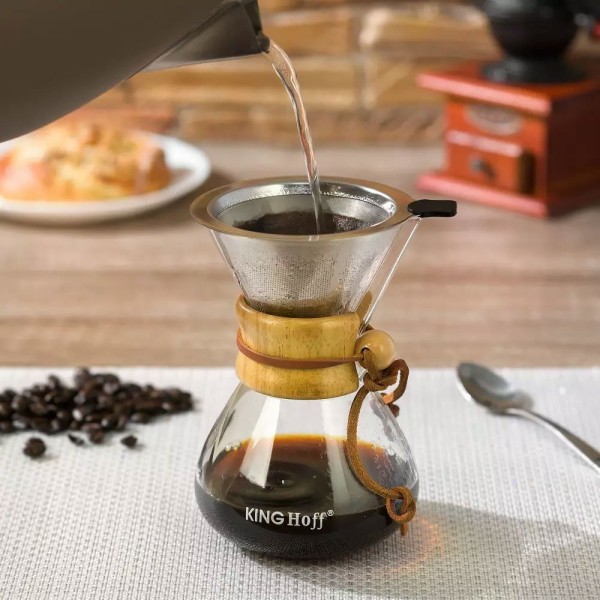 Zaparzacz do kawy Kinghoff KH-1638 szklany 400 ml do parzenia