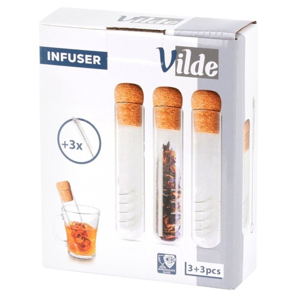 Zaparzacze szklane Fiolki do herbaty i ziół 3 sztuki 259425