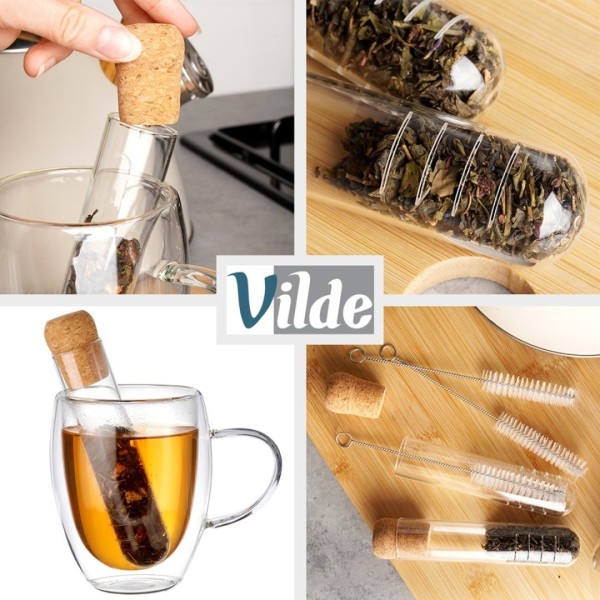 Zaparzacze szklane Fiolki do herbaty i ziół 3 sztuki 259425