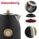 Czajnik elektryczny Klausberg KB-7907 stal nierdzewna 1,7 l z termometrem czarny