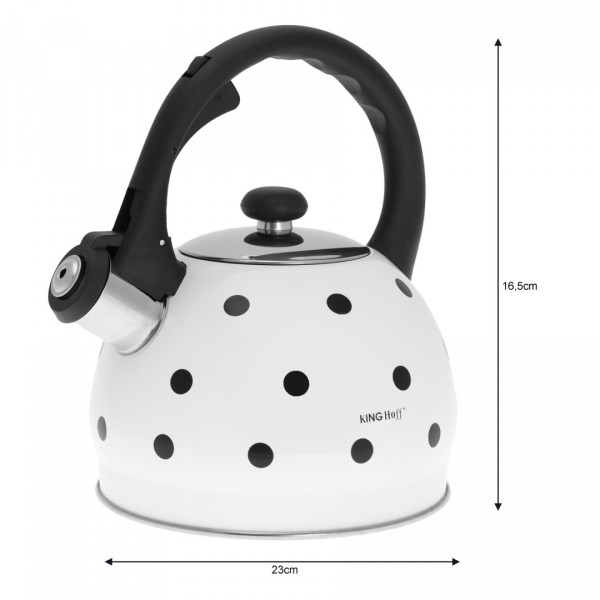 Czajnik emaliowany KiNGHOFF KH-1050 2.0L na kuchenkę w groszki
