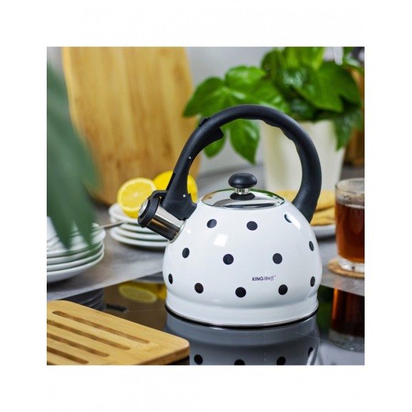Czajnik emaliowany KiNGHOFF KH-1050 2.0L na kuchenkę w groszki