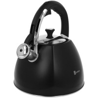 Czajnik BRUNBESTE BB-2449 do kuchenki (gaz, indukcja) 3 L, stalowy, czarny mat, z gwizdkiem