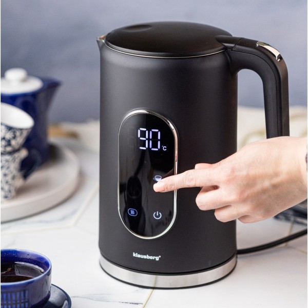 Czajnik elektryczny Klausberg KB-7891 bezprzewodowy 1,7 l z regulacją temperatury czarny