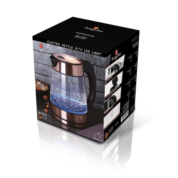 Електричний чайник BerlingerHaus BH-9121 з LED підсвічуванням, мідний корпус для швидкого закипання води