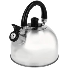 Сталевий чайник зі свистком для газової індукції 2 л, срібний глянець BRUNBESTE BB-2401-B