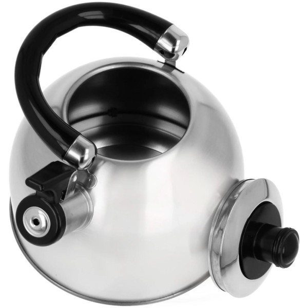 Кавоварник-чайник з нержавіючої сталі, BRUNBESTE, BB-2401-B, 2L, з gwizdkiem, газ/індукція, сріблястий полірований (Czajnik)