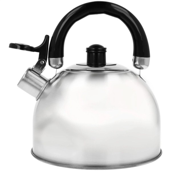 Кавоварник-чайник з нержавіючої сталі, BRUNBESTE, BB-2401-B, 2L, з gwizdkiem, газ/індукція, сріблястий полірований (Czajnik)